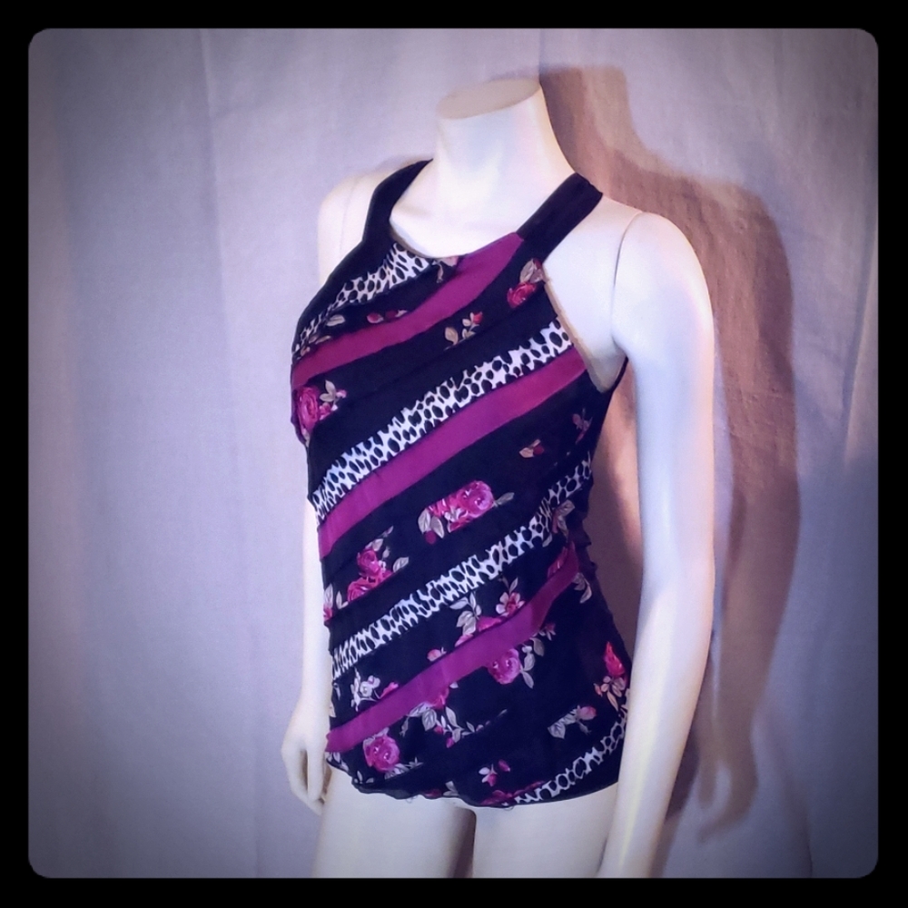 White House Black Market tie ruffle halter top